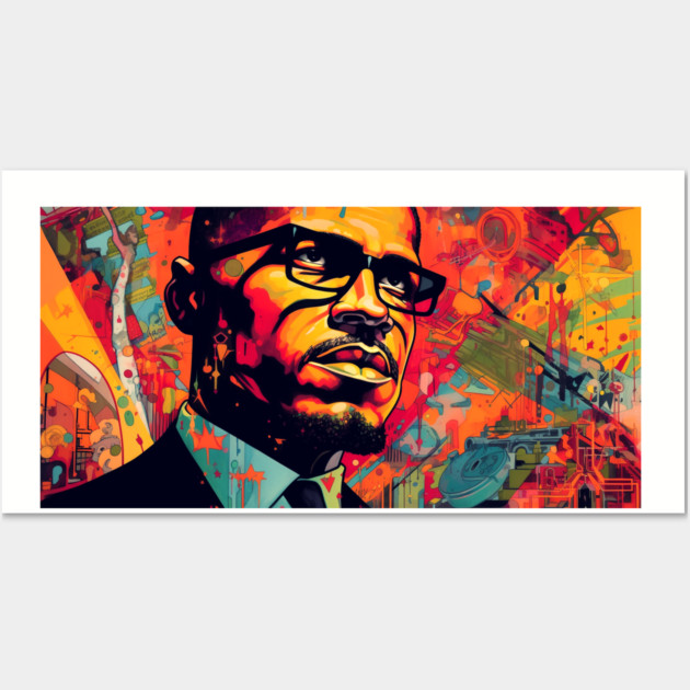 Malcolm X - Color Art Poster Wall Art by UrbanLifeApparel