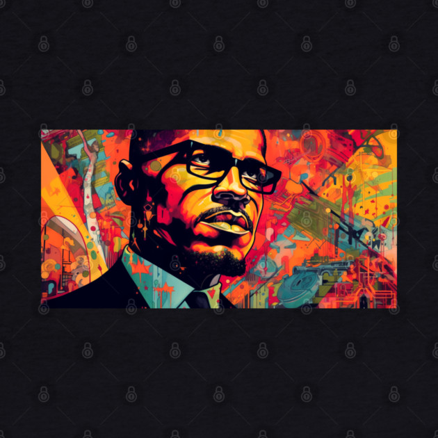 Malcolm X - Color Art Poster by UrbanLifeApparel