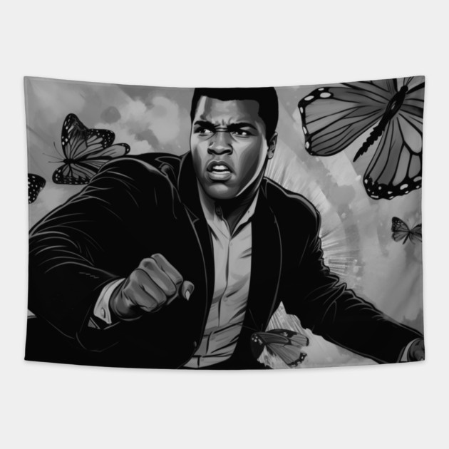 Muhammad Ali - Float like a Butterfly Tapestry by UrbanLifeApparel