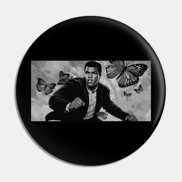 Muhammad Ali - Float like a Butterfly Pin by UrbanLifeApparel