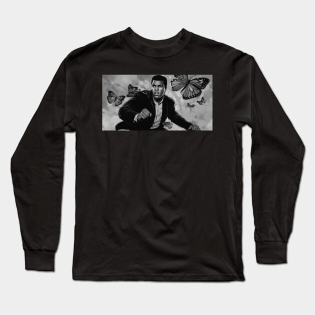 Muhammad Ali - Float like a Butterfly Long Sleeve T-Shirt by UrbanLifeApparel