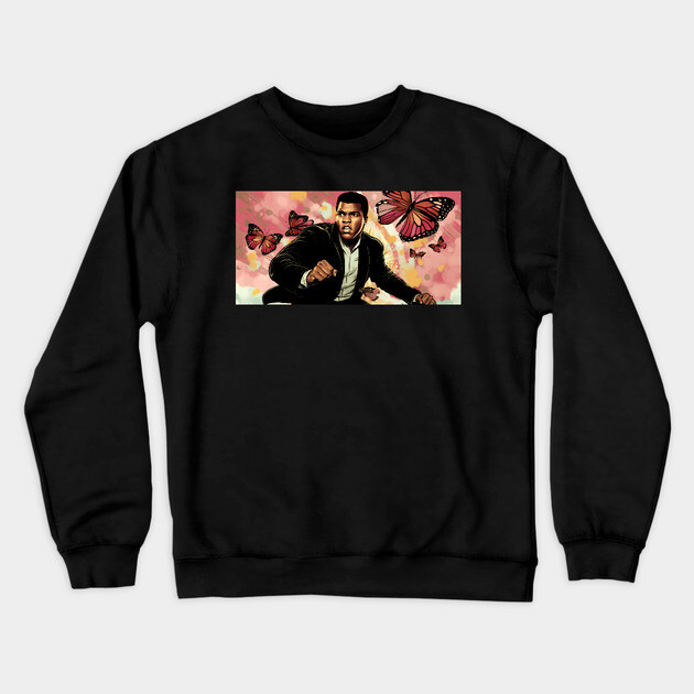 Muhammad Ali - Float like a Butterfly Crewneck Sweatshirt by UrbanLifeApparel