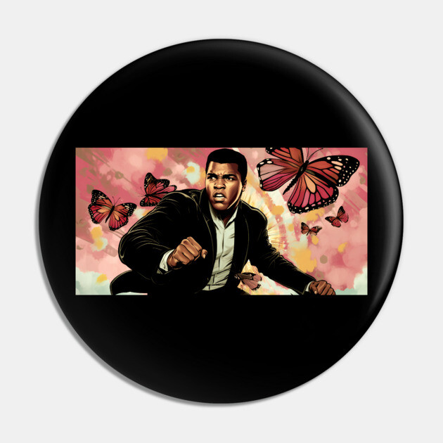 Muhammad Ali - Float like a Butterfly Pin by UrbanLifeApparel