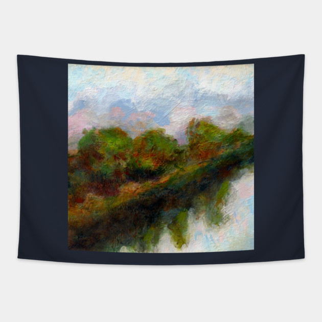Reflected Trees Landscape Art Tapestry by DonWillisJrArt