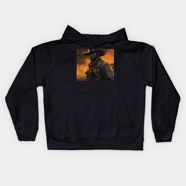 BUFFALO SOLDIERS - Solider Closeup Kids Hoodie by UrbanLifeApparel