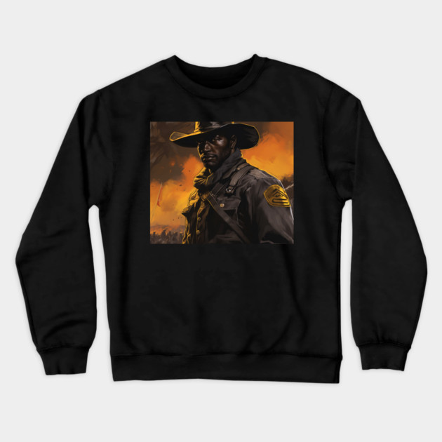 BUFFALO SOLDIERS - Solider Closeup Crewneck Sweatshirt by UrbanLifeApparel