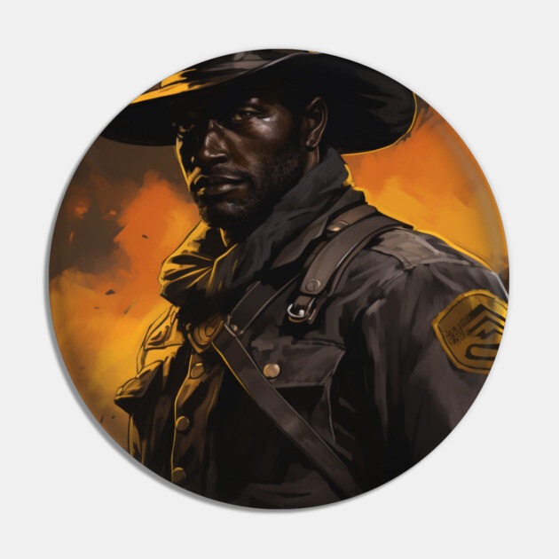 BUFFALO SOLDIERS - Solider Closeup Pin by UrbanLifeApparel