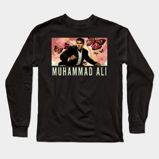 Muhammad Ali - Float like a Butterfly Long Sleeve T-Shirt by UrbanLifeApparel