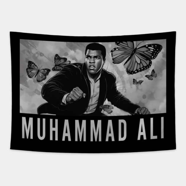 Muhammad Ali - Float like a Butterfly Tapestry by UrbanLifeApparel