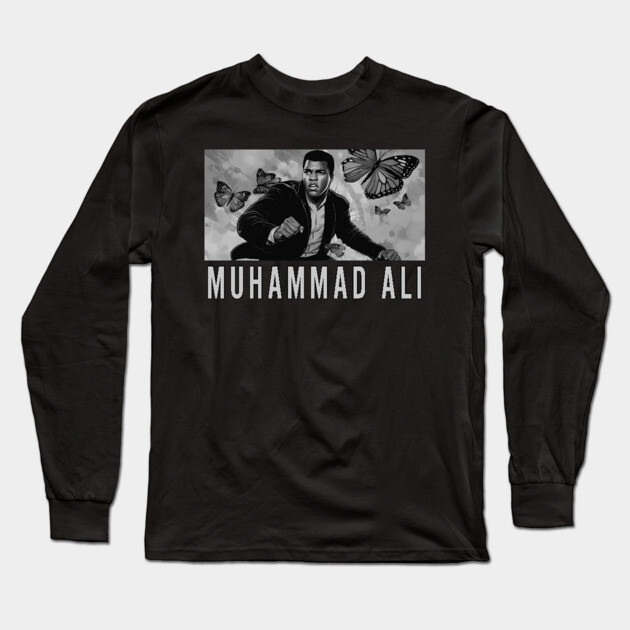Muhammad Ali - Float like a Butterfly Long Sleeve T-Shirt by UrbanLifeApparel