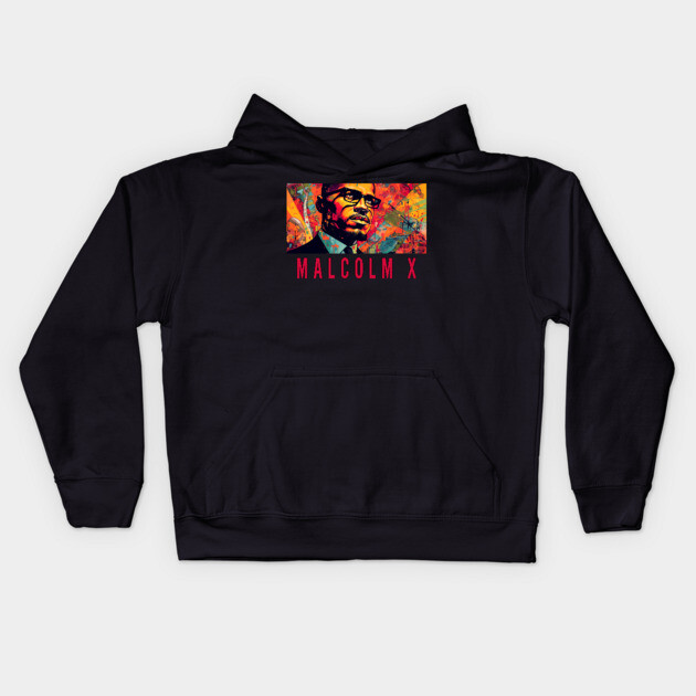 Malcolm X - Black History Kids Hoodie by UrbanLifeApparel