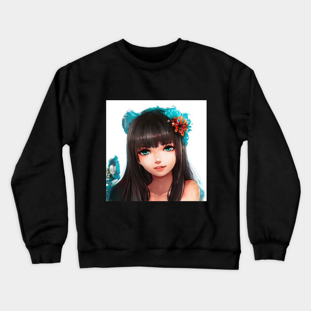anime girl Crewneck Sweatshirt by animegirlnft
