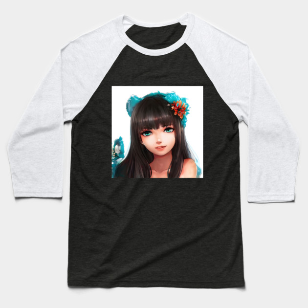 anime girl Baseball T-Shirt by animegirlnft