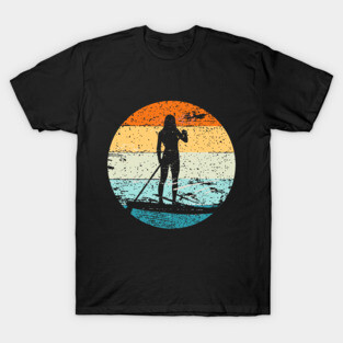 Vintage Retro Style Stand Up Paddle Board Design T-Shirt