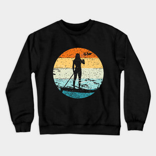 Vintage Retro Style Stand Up Paddle Board Design Crewneck Sweatshirt