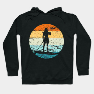 Vintage Retro Style Stand Up Paddle Board Design Hoodie