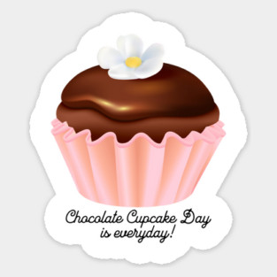 National Chocolate Cupcake Day, flower Sticker