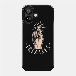 Crossed Fingers White Letter Phone Case