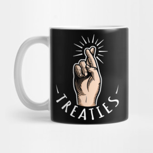 Crossed Fingers White Letter Mug