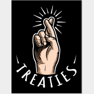 Crossed Fingers White Letter Posters and Art