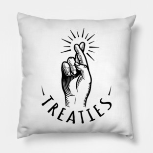 Crossed Fingers All Black Pillow