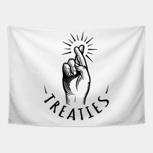 Crossed Fingers All Black Tapestry