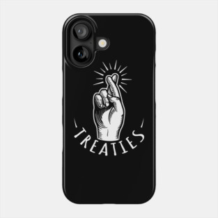 Crossed Fingers All White Small Letter Phone Case