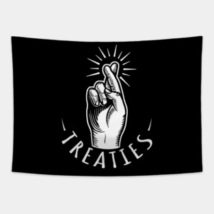 Crossed Fingers All White Small Letter Tapestry