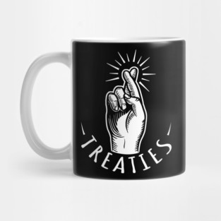 Crossed Fingers All White Small Letter Mug