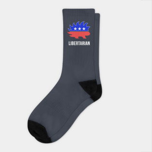 Libertarian Porcupine T-Shirt Socks