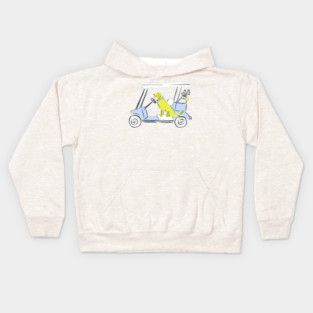 Golf Cart Dog Kids Hoodie