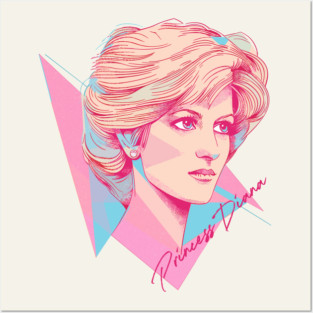 Princess Diana 80s Retro Aesthetic Posters and Art