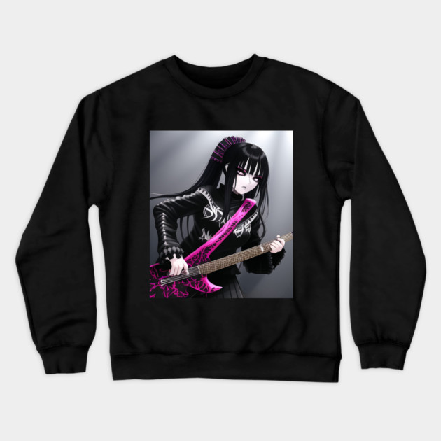 guitar girl Crewneck Sweatshirt by animegirlnft