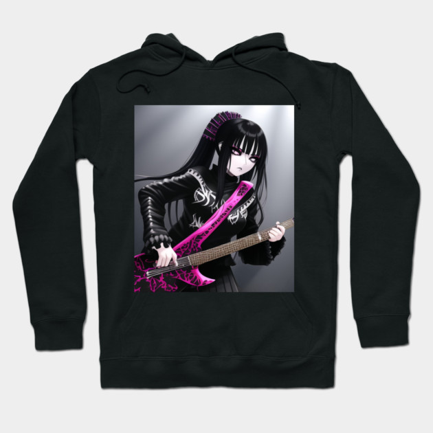 guitar girl Hoodie by animegirlnft