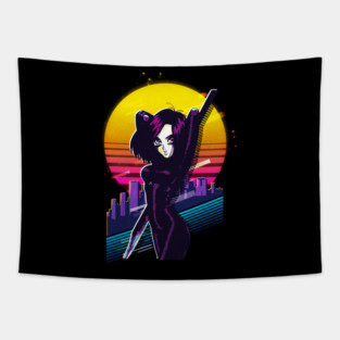 Hunter-Warrior Chronicles - Embrace the Action with Angel T-Shirt Tapestry