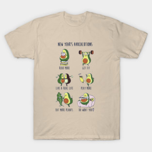 New Year's Resolutions with Avocado T-Shirt