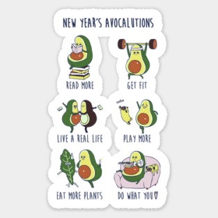 New Year's Resolutions with Avocado Sticker