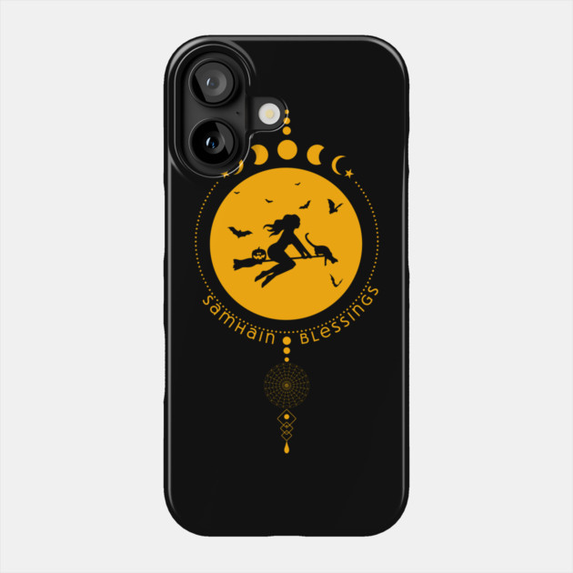 Samhain Blessings, witch Phone Case by HolidayBug