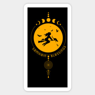 Samhain Blessings, witch Sticker