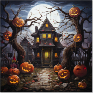 Haunted house Posters and Art