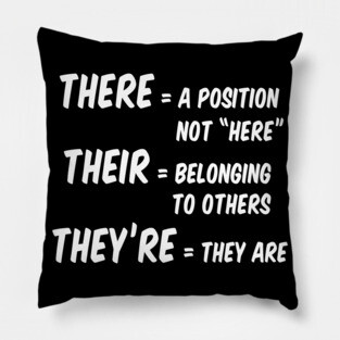 There Their They're Pillow