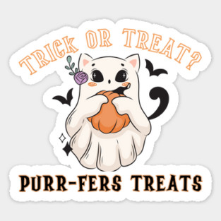Funny Halloween Ghost Cat Sticker