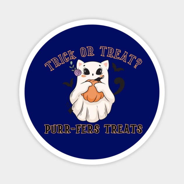 Funny Halloween Ghost Cat Magnet by Prinyos