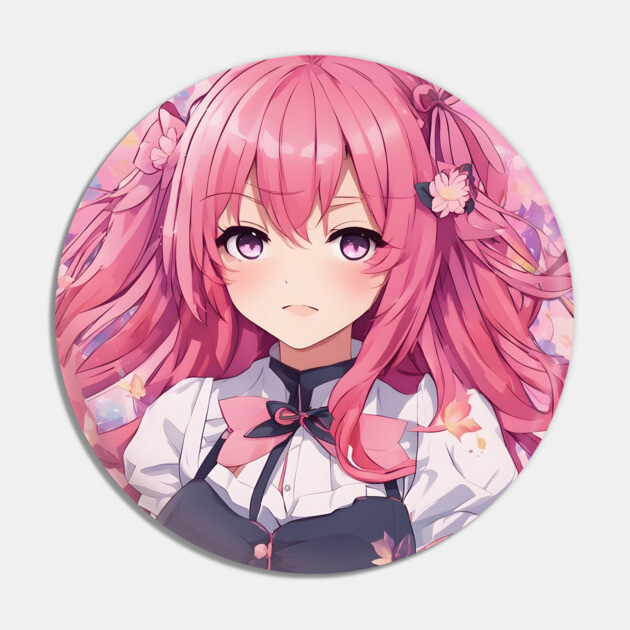 Pink Hair Anime Barblie Girl Pin by animegirlnft