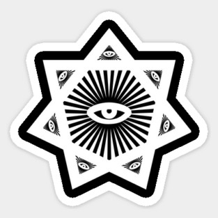 Heptagram 7 Sided Star With All Seeing Eye Scared Geometry Sticker