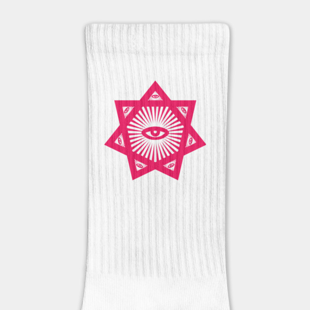 Heptagram 7 Sided Star With All Seeing Eye Scared Geometry by Nonstop Shirts