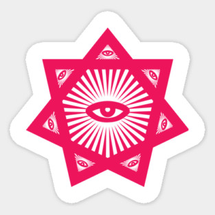 Heptagram 7 Sided Star With All Seeing Eye Scared Geometry Sticker