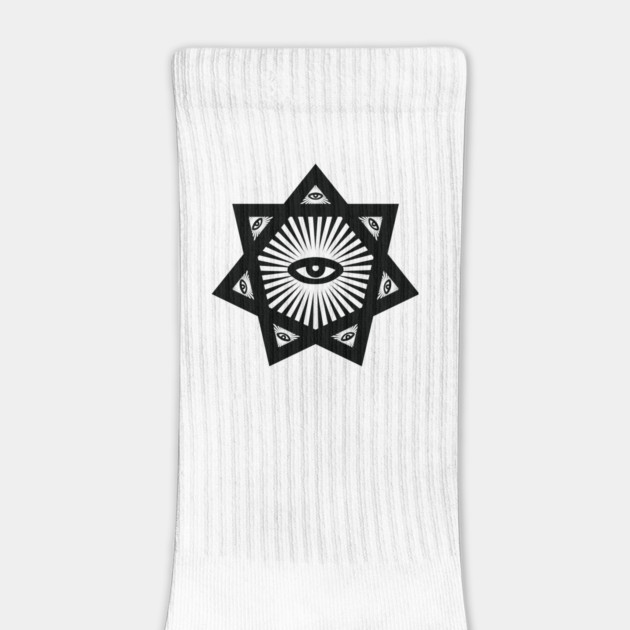 Heptagram 7 Sided Star With All Seeing Eye Scared Geometry by Nonstop Shirts