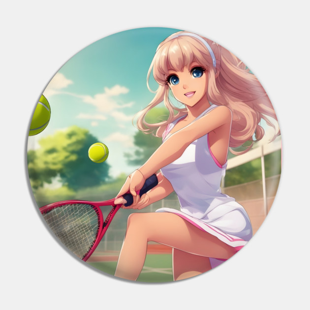 anime girl holding a tennis racquet Pin by animegirlnft