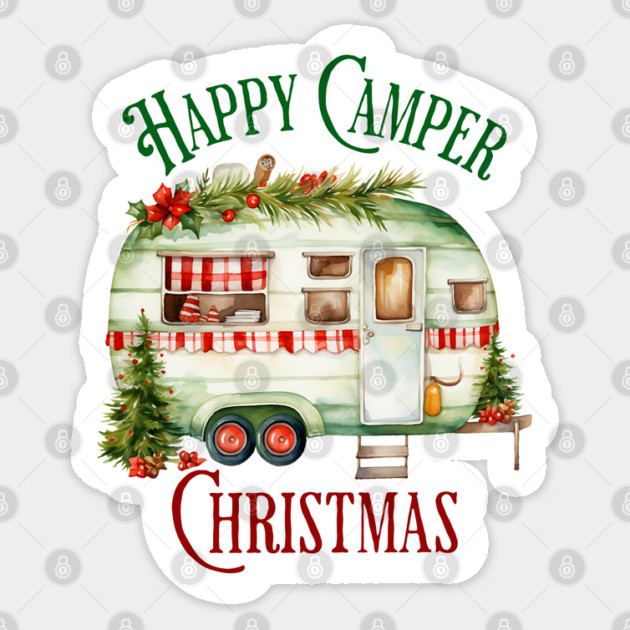 Happy Camper Christmas holiday design Sticker by Luxinda